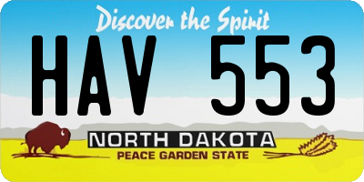 ND license plate HAV553