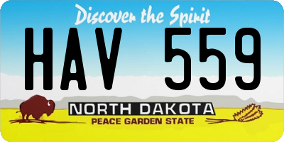 ND license plate HAV559