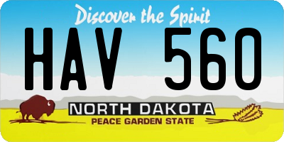 ND license plate HAV560