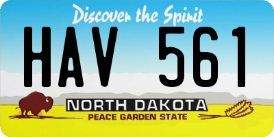 ND license plate HAV561