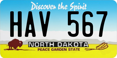 ND license plate HAV567