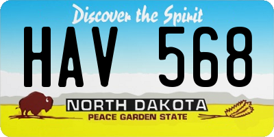 ND license plate HAV568