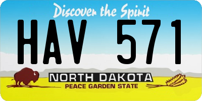 ND license plate HAV571