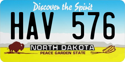 ND license plate HAV576