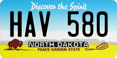 ND license plate HAV580