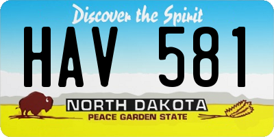 ND license plate HAV581