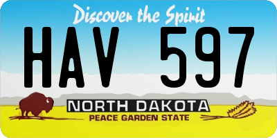 ND license plate HAV597