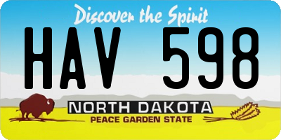 ND license plate HAV598