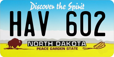 ND license plate HAV602