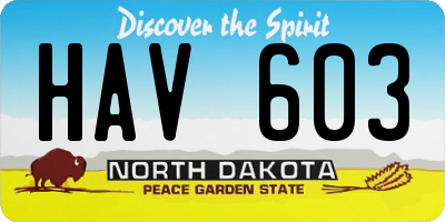 ND license plate HAV603