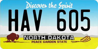 ND license plate HAV605