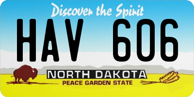 ND license plate HAV606