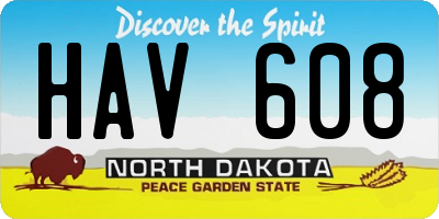 ND license plate HAV608
