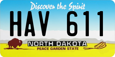 ND license plate HAV611