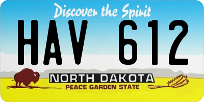ND license plate HAV612