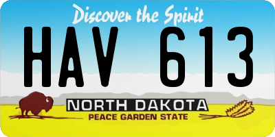 ND license plate HAV613