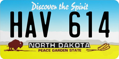 ND license plate HAV614
