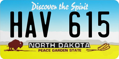 ND license plate HAV615
