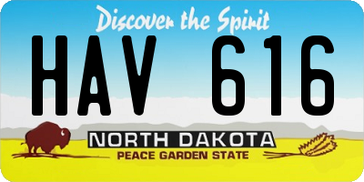 ND license plate HAV616