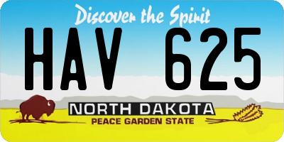 ND license plate HAV625