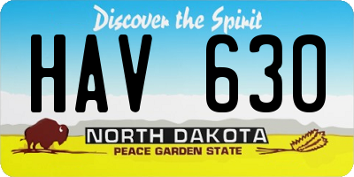 ND license plate HAV630