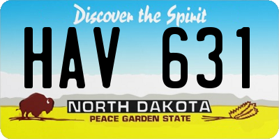ND license plate HAV631