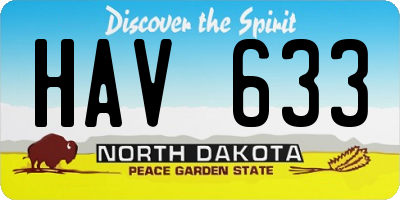 ND license plate HAV633