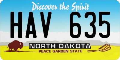 ND license plate HAV635