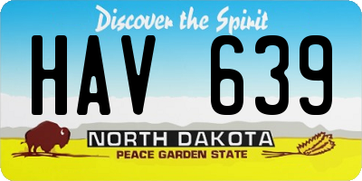 ND license plate HAV639