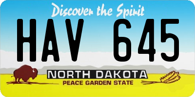ND license plate HAV645
