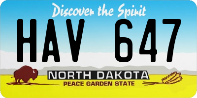 ND license plate HAV647