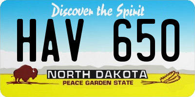 ND license plate HAV650