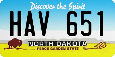 ND license plate HAV651