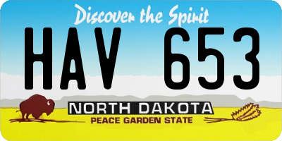 ND license plate HAV653