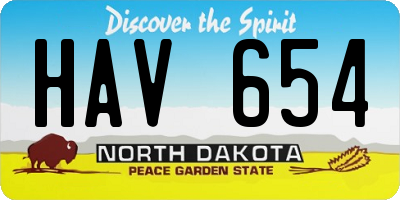 ND license plate HAV654
