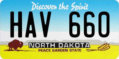 ND license plate HAV660