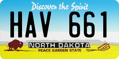 ND license plate HAV661