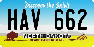 ND license plate HAV662