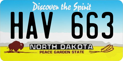 ND license plate HAV663