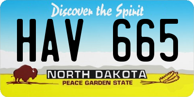 ND license plate HAV665