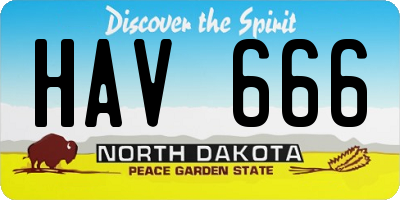 ND license plate HAV666