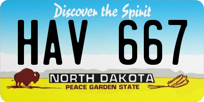 ND license plate HAV667