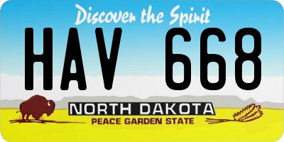 ND license plate HAV668