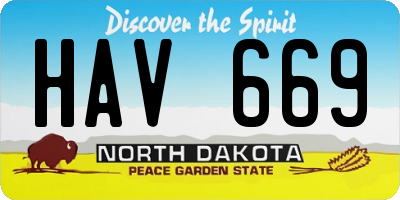ND license plate HAV669