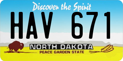 ND license plate HAV671
