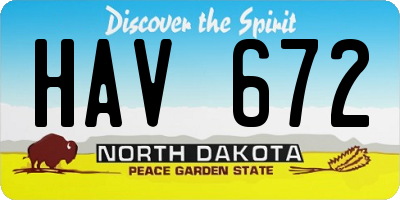 ND license plate HAV672