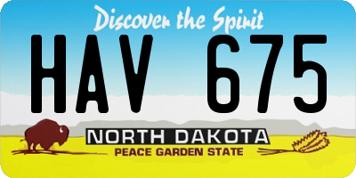 ND license plate HAV675