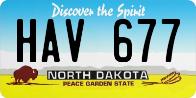 ND license plate HAV677