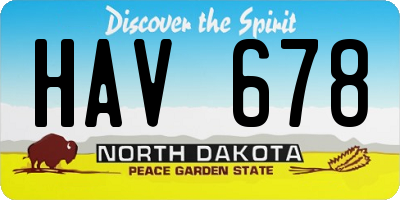 ND license plate HAV678
