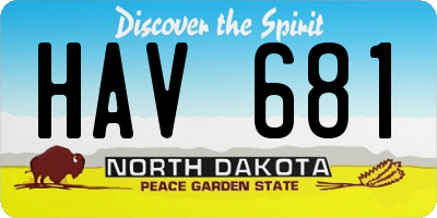ND license plate HAV681